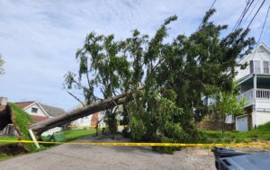 Area still feeling effects of brief Saturday evening storm